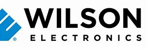 A black and white logo of wilson electronics.