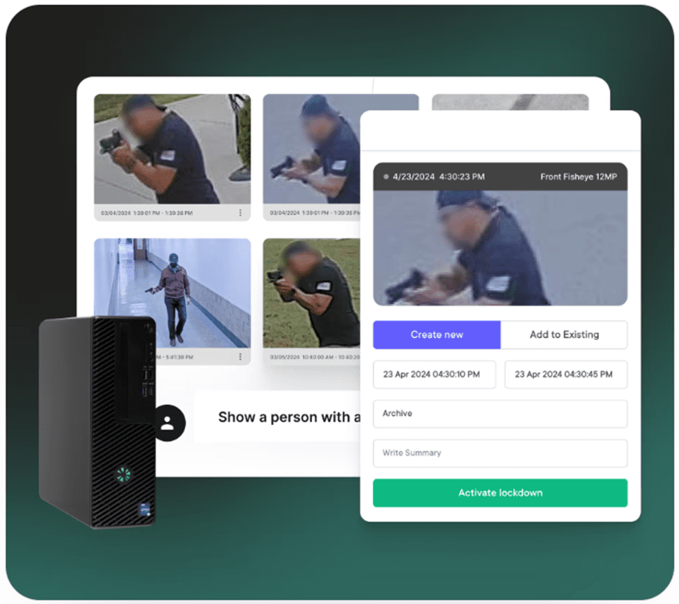 Security footage analysis with lockdown option.