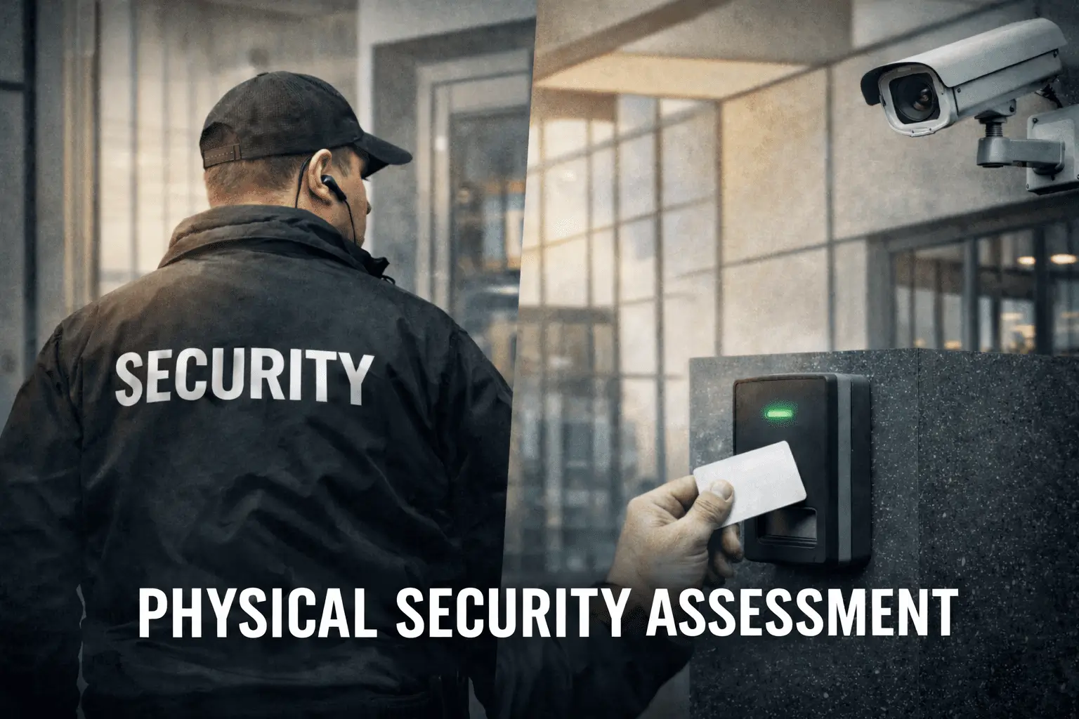 Security guard, surveillance camera, access control system.